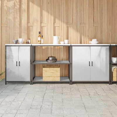 vidaXL Комплект за кухненско съхранение HATTEM 3 pcs Сребристо (3392677)
