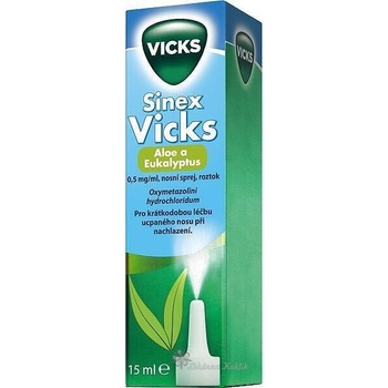 SINEX VICKS ALOE A EUKALYPTUS NAS 0,5MG/ML NAS SPR SOL 1X15ML