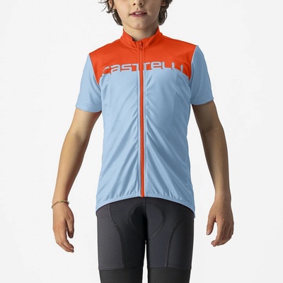 Castelli NEO PROLOGO detský svetlomodrá/oranžová