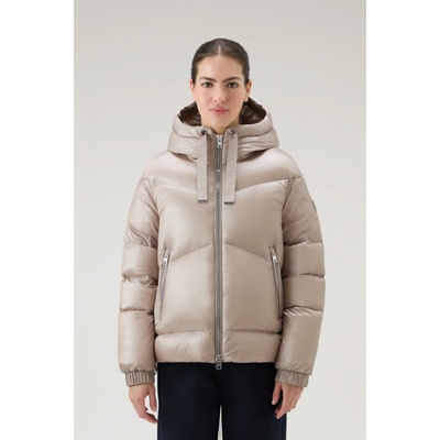 WOOLRICH ALIQUIPPA SHORT PUFFER JACKET hnedá