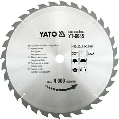 Pilový kotouč na dřevo 400x30 mm 32 zubů YATO