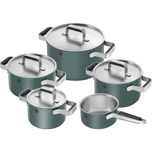 ZWILLING zwilling pure комплект тенджери с касерола 5 части, неръждаема стомана, сребрист/зелен (1028854)
