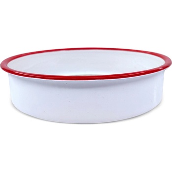 Voltz Кръгла тава за печене Oliver Voltz OV51222KR24, 24х6 см, Емайлирана стомана, Индукция, Бял/червен (5V1222KR24)