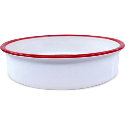 Voltz Кръгла тава за печене Oliver Voltz OV51222KR24, 24х6 см, Емайлирана стомана, Индукция, Бял/червен (5V1222KR24)