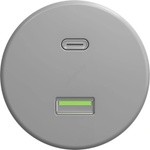 Kliklap - Ретро USB гнездо A+C без рамка, сиво (KA0087)