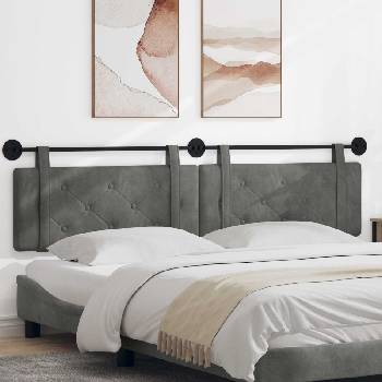 vidaXL Висяща табла Тъмен сив 210 x 55 x 5 см Кадифе (42031745)