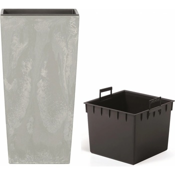 Prosperplast Květináč s vkladem Urbi Square Beton Effect 14 cm, šedá