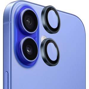 Blueo Протектор камера за iPhone 16 / iPhone 16 Plus - оригинален протектор за обектив с метална рамка - син