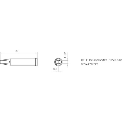 Weller XT-C pájecí hrot dlátový Velikost hrotů 3.2 mm Obsah 1 ks