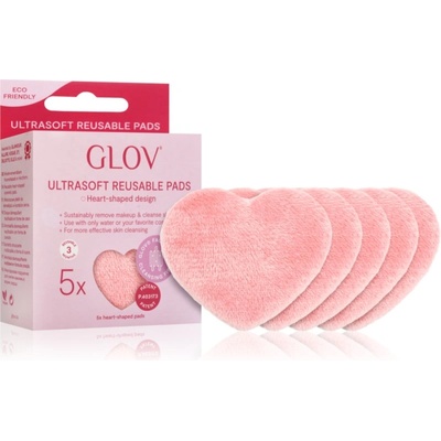 GLOV Heart-Shaped Ultrasoft тампони за почистване на грим, които могат да се перат 5 бр