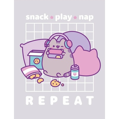 Halantex Coral fleece deka mačička Pusheen Snack Play Nap & Repeat