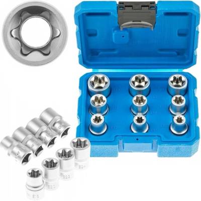 Asta Nástrčné klíče, E-Torx, 1/2", E10 - E24, 9 ks - SSE912