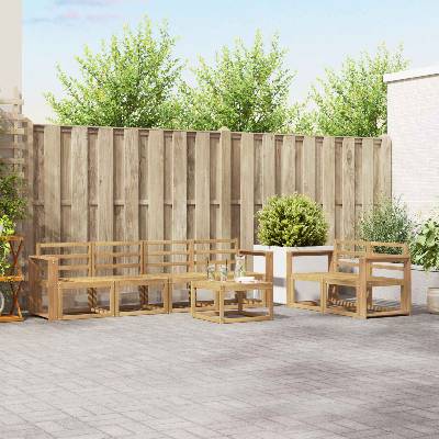 vidaXL Комплект дивани за открито 7 pcs Бяло 59 x 59 x 37 см (3387283)