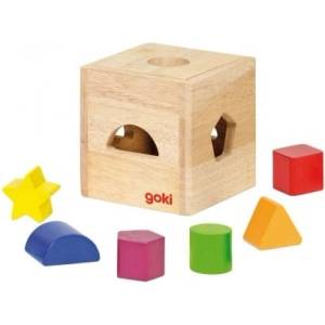 Goki - Дървена кутия за сортиране на фигурки (58628)