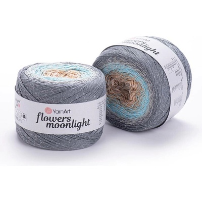 Yarn Art Příze Flowers Moonlight 3268 tmavě šedá,světle šedá,bledě modrá,tmavě béžová