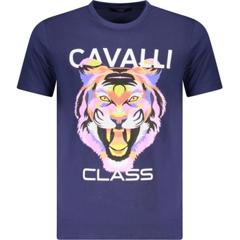 Cavalli class Тениска с къс ръкав за мъже cavalli class, Размер m, Цвят Синьо (txt60fjd060_bl04551)