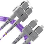 Conneu SC-SC дуплексна пач корда, мултимод OM4, 3 мм. , виолетова, 0.50 метра (CNFJ-SCSCOM4DVT3mm-0.5)