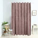Pure Line Home Кадифена завеса в цвят пепел от рози с метални халки, 290 x 245 см