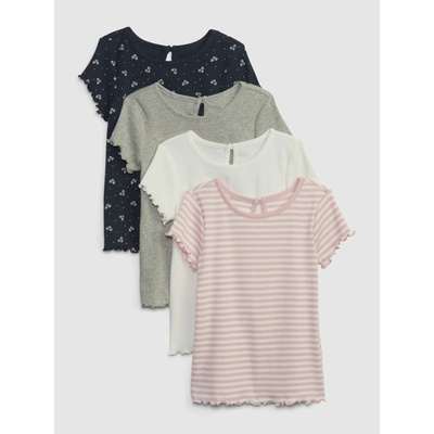 GAP Бебешки ребрести тениски, 4 бр. GAP GAP | Rozov Siv | Момичешки | 80-86