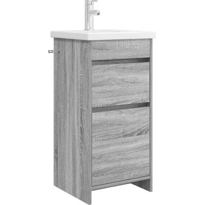 vidaXL Баня с мивка Сив Сонома 42 x 40 x 84, 5 см Инженерна дървесина (890725)