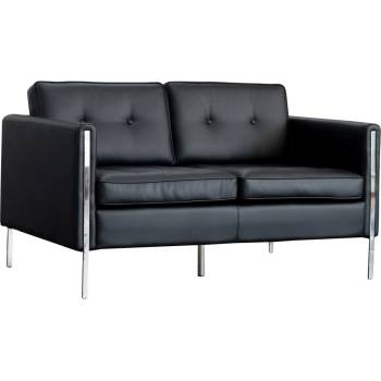 RFG Диван Frida, двойка, екокожа, черна седалка, черна облегалка, RFG