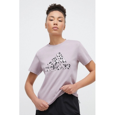 adidas Bavlnené tričko dámsky IV9377 fialová