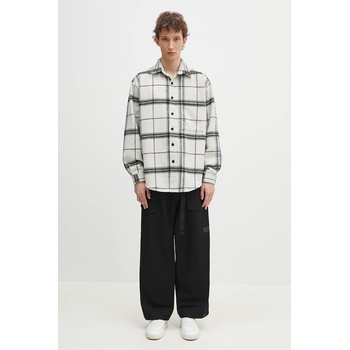 Mki miyuki zoku Риза с вълна MKI MIYUKI ZOKU Check Flannel Shirt мъжка в бежово със свободна кройка с класическа яка CHECK. FLANNEL. SHIRT. OFF (CHECK.FLANNEL.SHIRT.OFF)