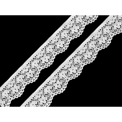 Prima-obchod Elastická krajka šíře 25 mm, barva 1 bílá
