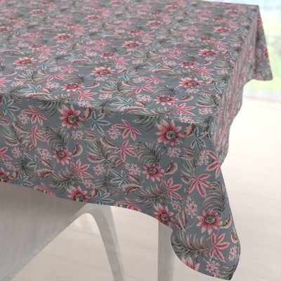 Biante čtvercový ubrus PML-043 Tropické květy na šedém 90x90 cm