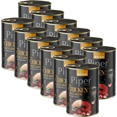 Piper Junior kuracie žalúdky a červená repa 12 x 400 g