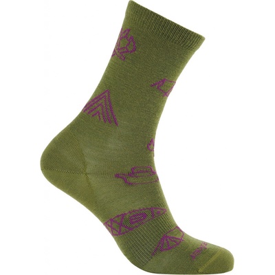Icebreaker dámske ponožky W Mer Lifestyle_Ultralight Crew Camp Ess zelená