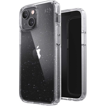 Speck Presidio Glitter Perfect Clear - удароустойчив хибриден кейс за iPhone 13 mini, iPhone 12 mini (прозрачен)