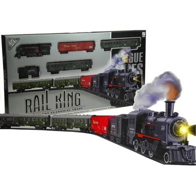 LEAN Toys Rail King Train Set Smoke Realistic Toy Lokomotiva – Zboží Dáma