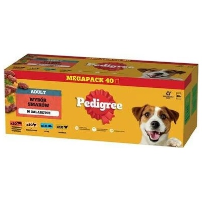 Pedigree Adult s hovězím masem kuřecím masem rybami drůbeží v želé 40 x 100 g