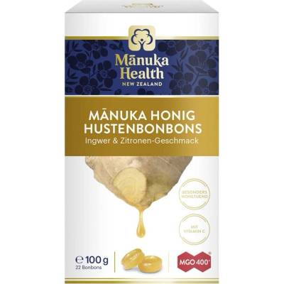 Manuka Health Manukahonig Husten čokolády - MGO 400+ Ingwer & Zitrone 100g