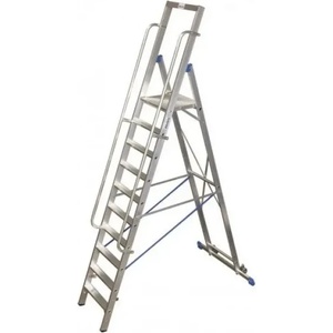 KRAUSE Двураменна алуминиева стълба с голяма платформа Krause Stabilo 14 (07127846)