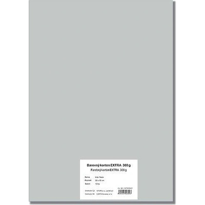 STEPA Barevný karton EXTRA 300g 50x70cm - stříbrný 10listů