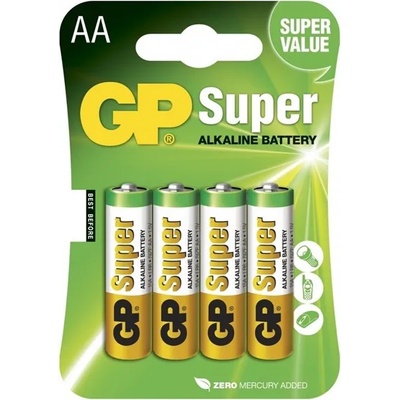 GP Batteries батерия Супер алкален молив (aa) gp15a-bl4 4бр (gp15a-bl4)