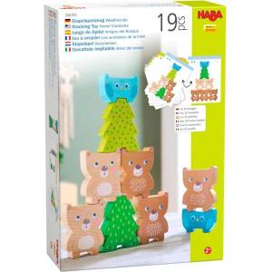 HABA Дървена игра за подреждане Горски животни с шаблони от 2 години (1306705001)