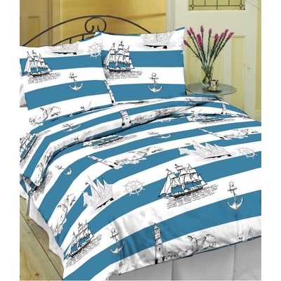 Tiahome Obliečky bavlna Námorník 1x Vankúš 70x90 1x Paplón 140x200