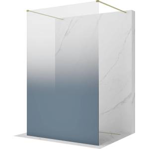 Mexen Kioto самостоятелна душ кабина 140 x 200 см, омбре синя 8 мм, златно (800-140-002-55-46)