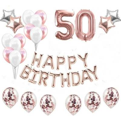 Balónkový set HB rosegold číslo 50