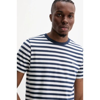 APC Памучна тениска A. P. C. t-shirt standard apc brode raye в тъмносиньо с десен COHBZ. M26419 (COHBZ.M26419)