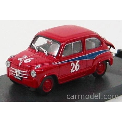 Brumm Fiat 600 Abarth 750 N 26 Mille Miglia 1956 D.cogna Red 1:43