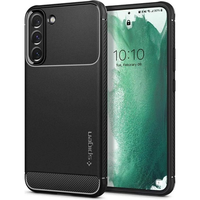 Spigen Rugged Armor Case - тънък качествен силиконов (TPU) калъф за Samsung Galaxy S22 Plus (черен)