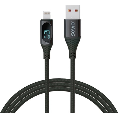 Savio CL-173 USB - Lightning s displejem, 1m