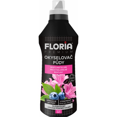 FLORIA Premium Okysľovač pôdy a kvapalné hnojivo pre kyslomilné rastliny 1 l