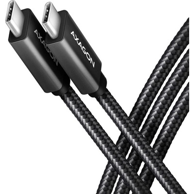 Axagon BUCM32-CM20AB USB-C USB-C, USB 3.2 Gen 2, PD 100W 5A, 4k HD, ALU, 2m, černý