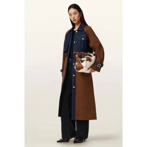 AllSaints шлифер дамски с памук DAYLY TRENCH (WO508Z)