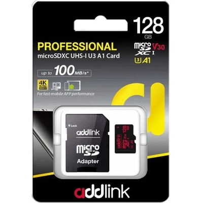 addlink microSDXC 128GB C10/UHS-1/V30/U3 AD128GBMSXU3A